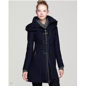 Mackage Steffy Wool blend Coat with Toggle and Zip Off Hood size S Navy